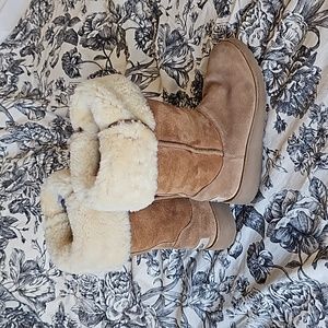 UGG Kara Chestnut Classic Tall and Slim Boots Twinface Suede Sz 5.5 5½